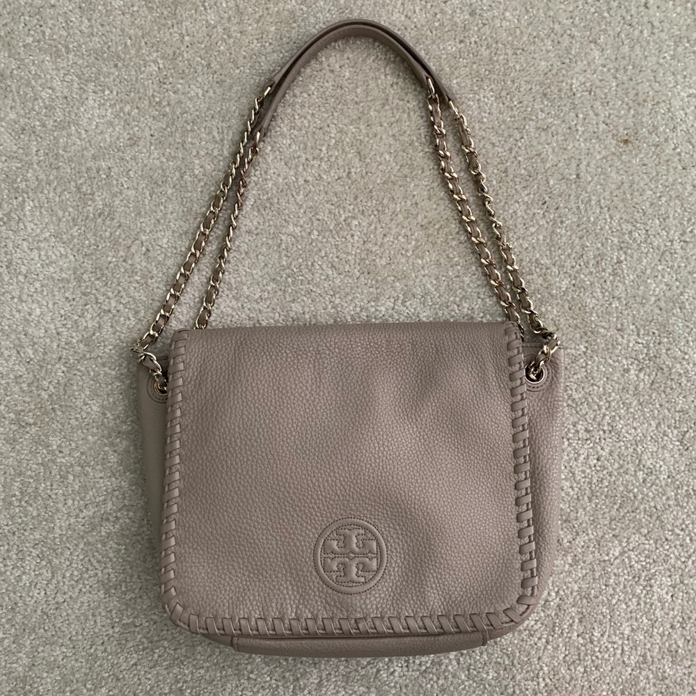 Tory Burch stone flap Marion shoulder bag
